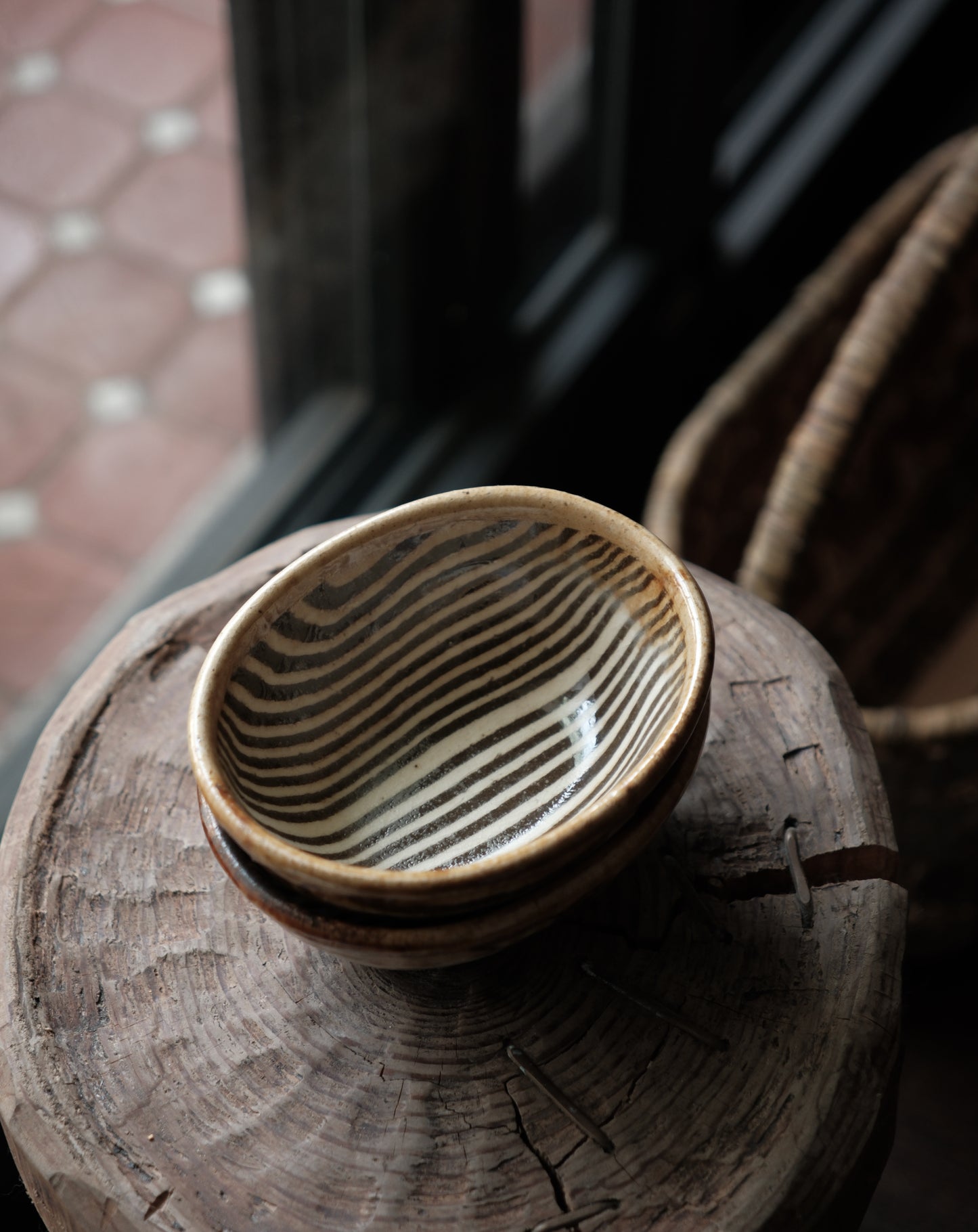 「練上」白土・橢圓小缽