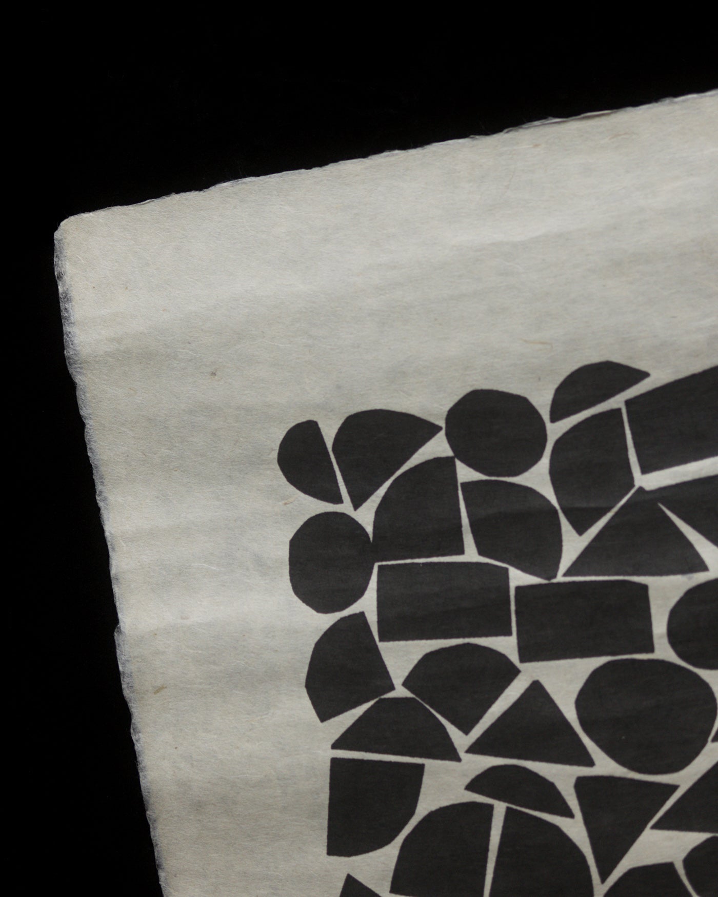 和紙絹印畫|冬日堆柴