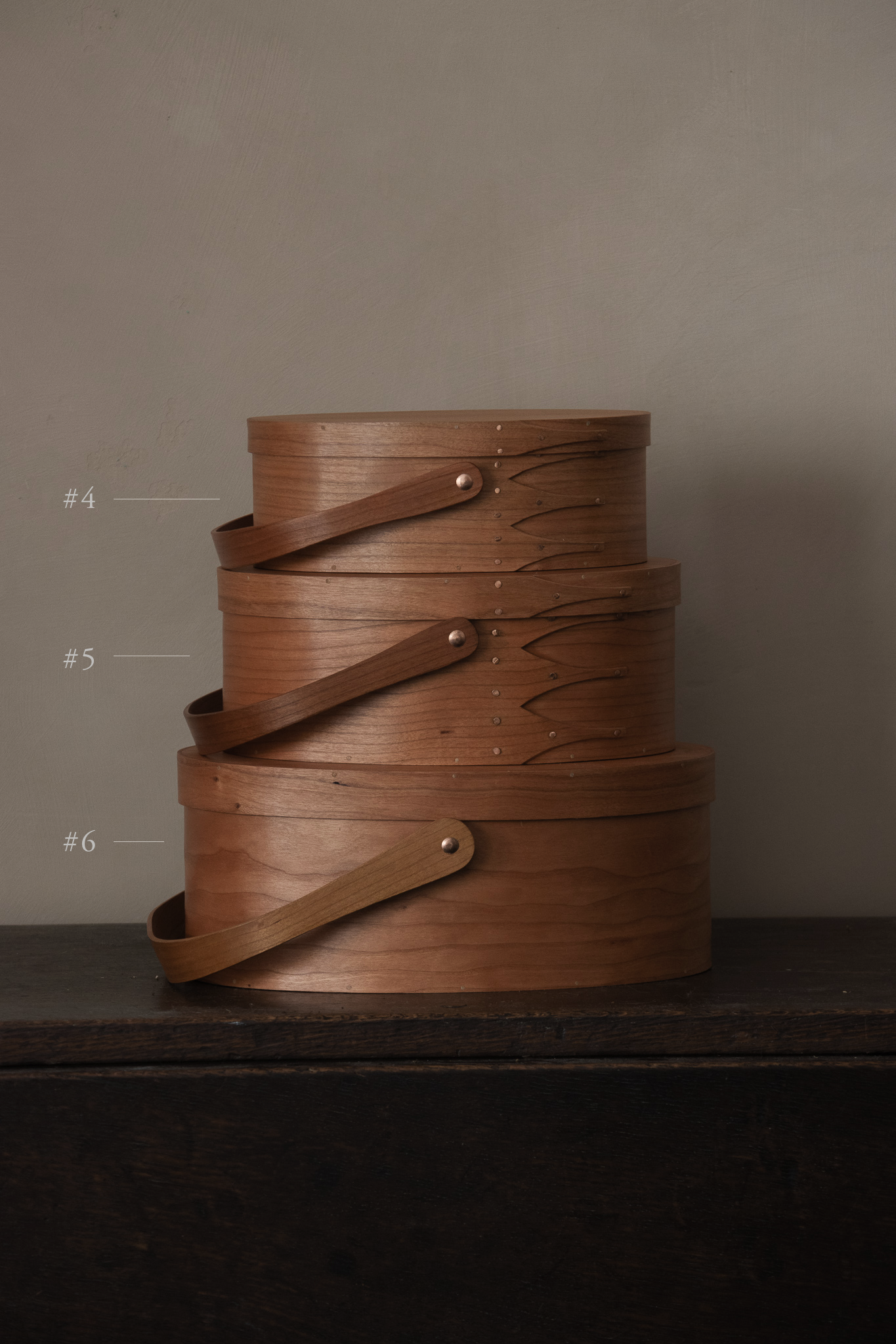 橢圓型夏克木盒 提把型|Shaker Oval Handle Box