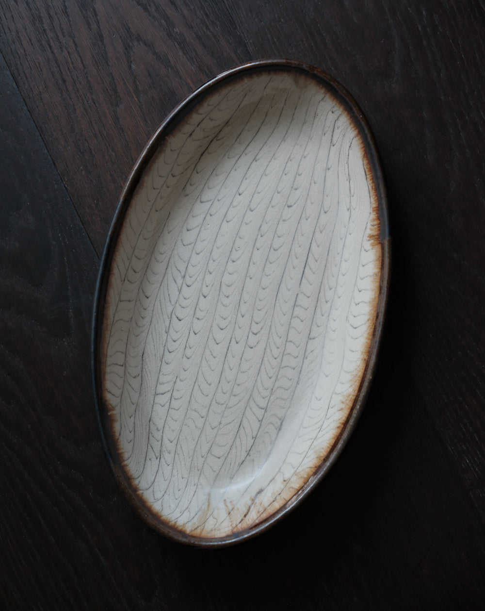 「練上」鶉手紋・橢圓大缽