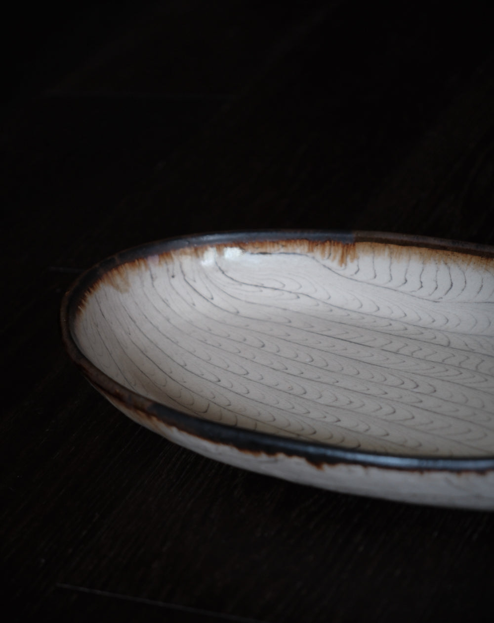 「練上」鶉手紋・橢圓大缽