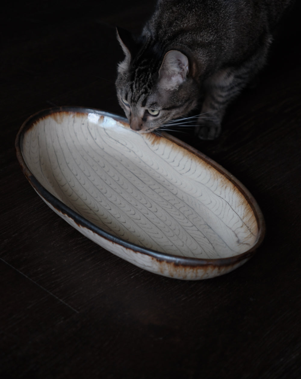 「練上」鶉手紋・橢圓大缽