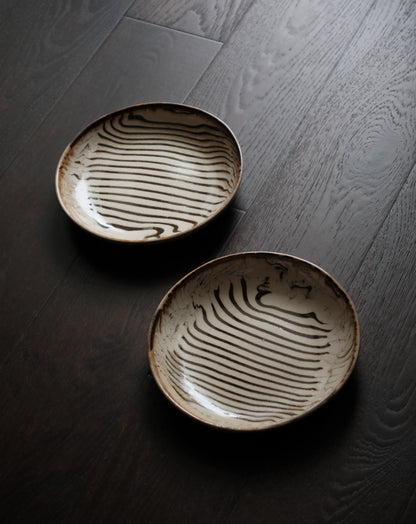 「練上」白黑紋・九寸皿