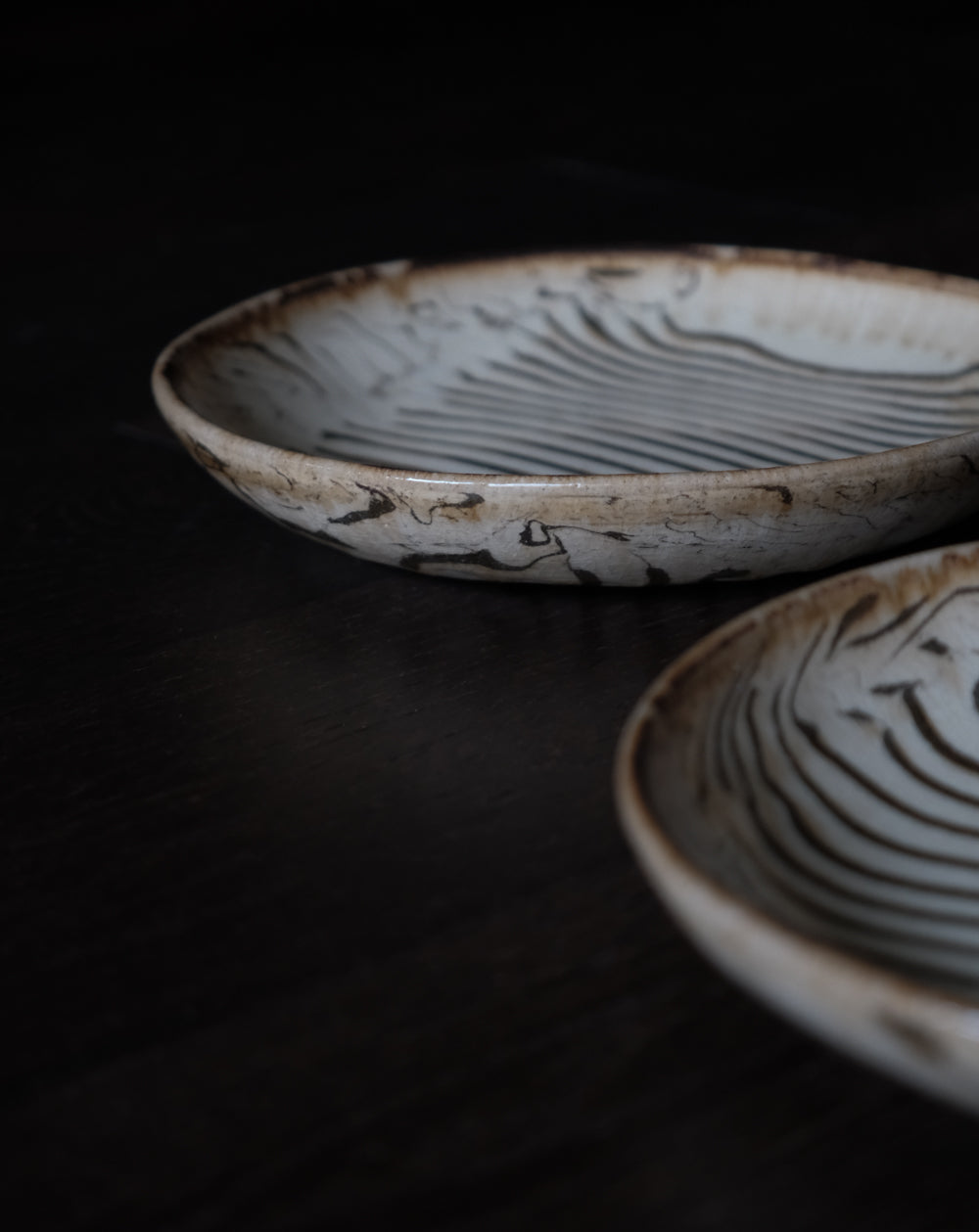 「練上」白黑紋・九寸皿