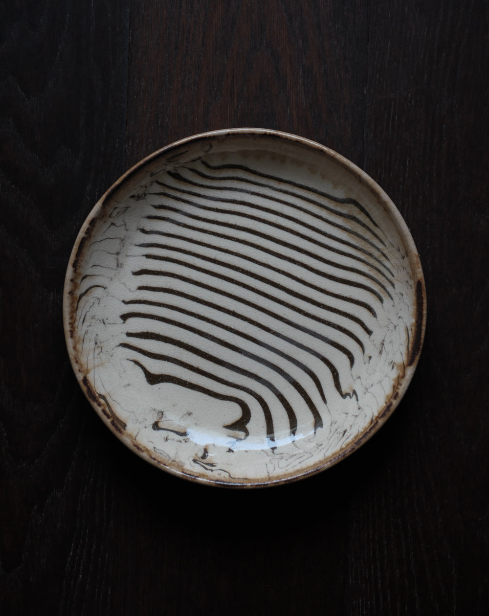 「練上」白黑紋・九寸皿