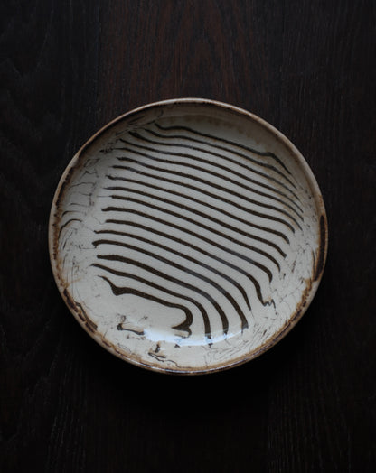 「練上」白黑紋・九寸皿