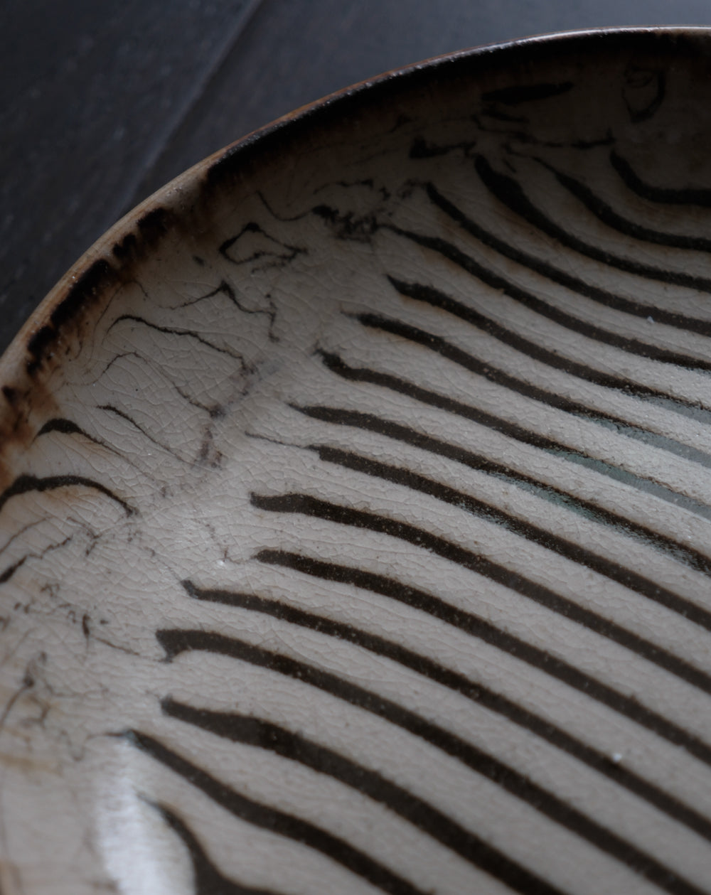 「練上」白黑紋・九寸皿