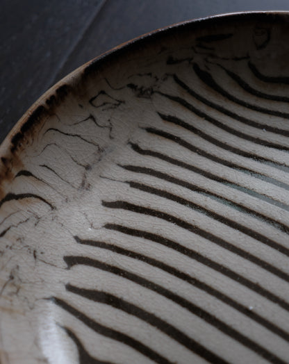 「練上」白黑紋・九寸皿