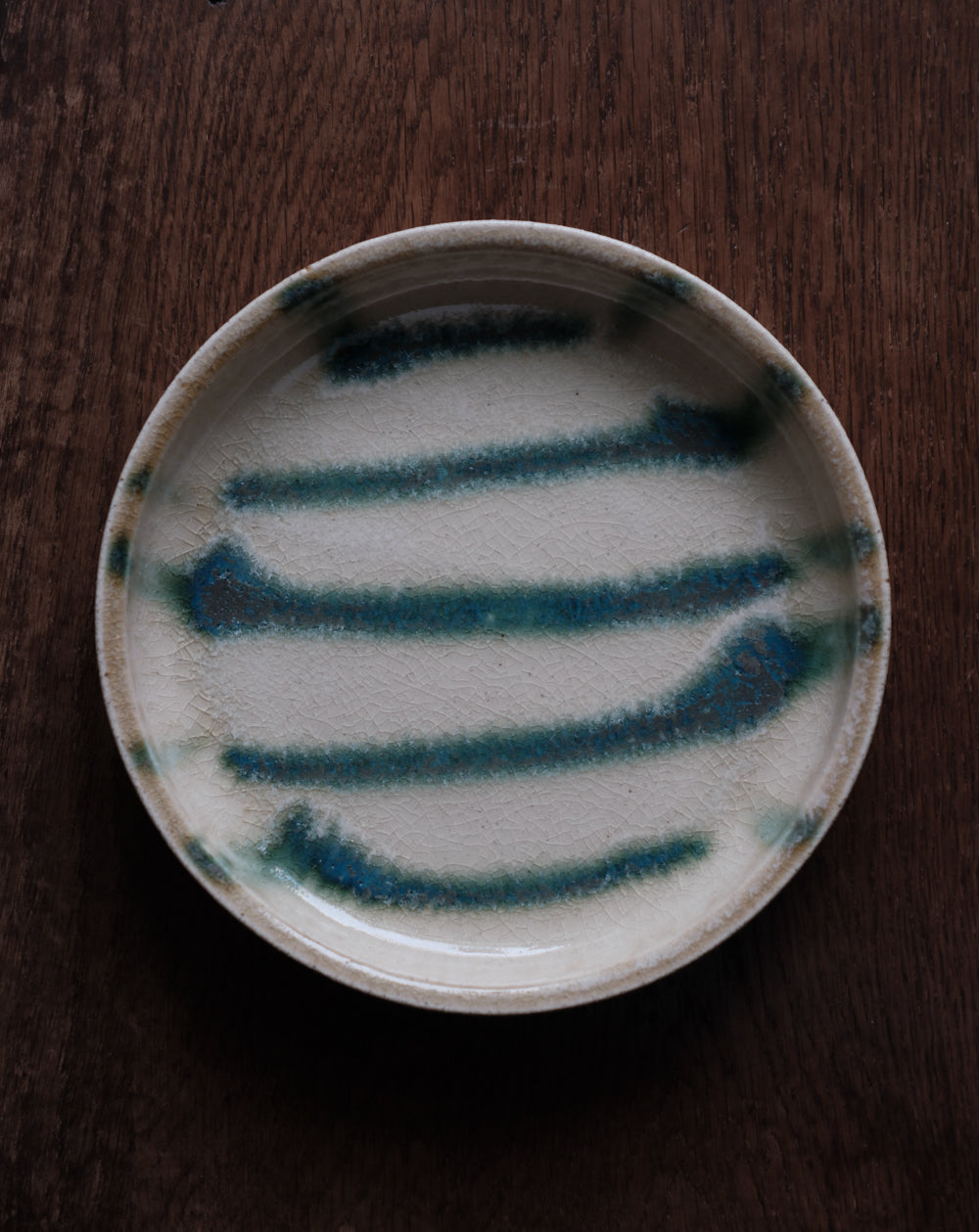 綠釉・七寸丸皿