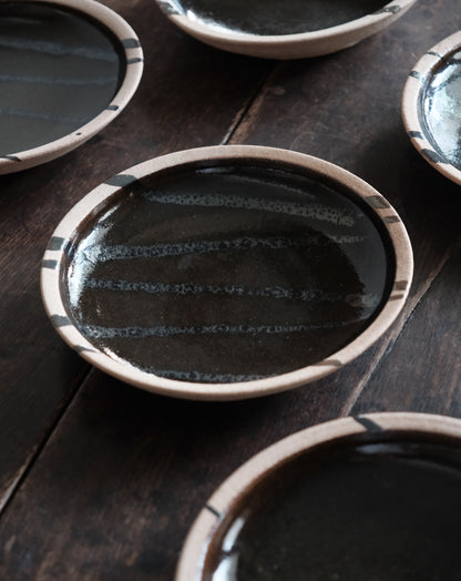 黑柿釉・八寸皿