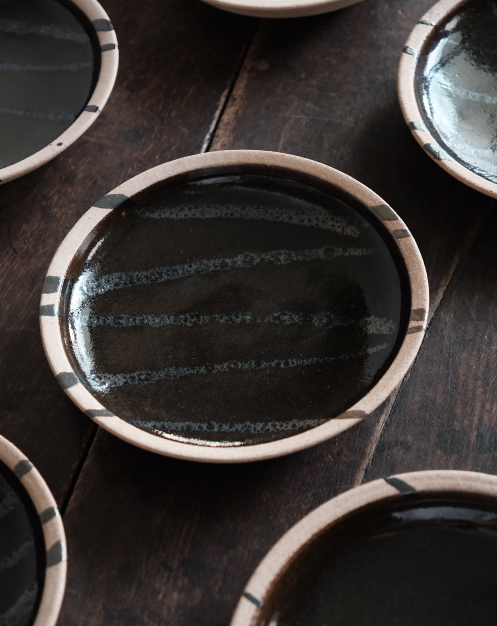 黑柿釉・八寸皿