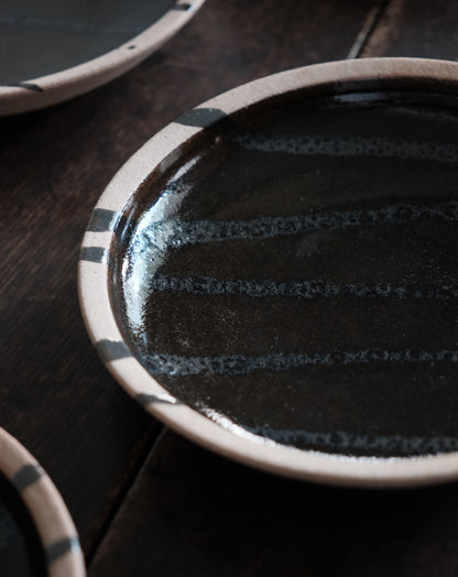 黑柿釉・八寸皿