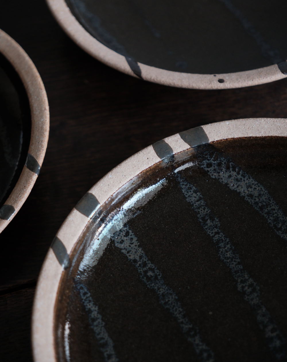 黑柿釉・八寸皿