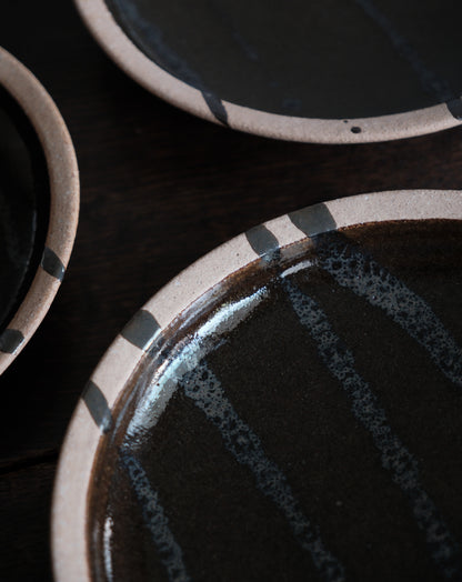 黑柿釉・八寸皿