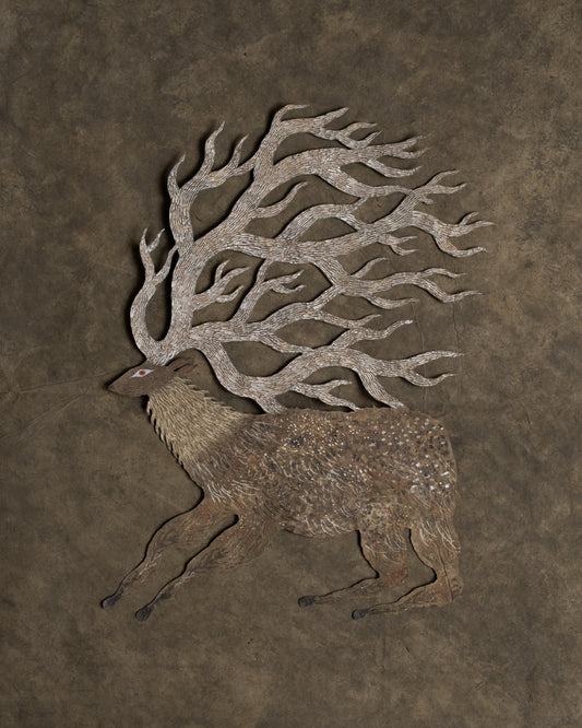 剪紙生物・鹿 XI