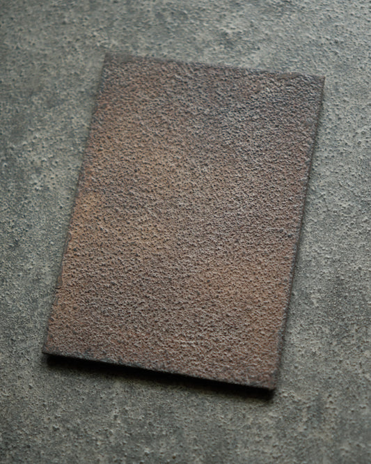 長方敷板・灰蒔地白 / 14cm