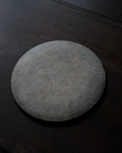 圓盤・錫白蒔地 / 25cm