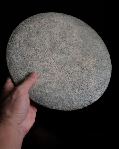 圓盤・錫白蒔地 / 25cm