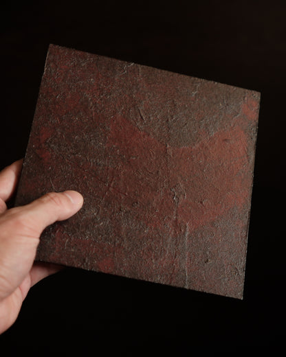 正方形角盤・拭漆朱 / 18cm