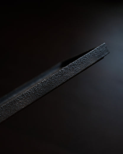 緣蓋長方盤・黑蒔地 / 28cm