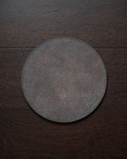 圓平盤・灰蒔地白 / 27cm