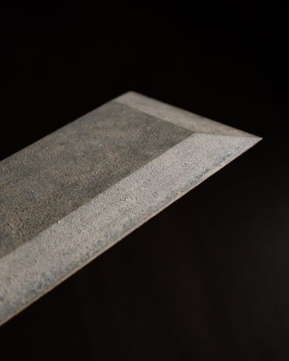 長方形角盤・錫白蒔地 / 40cm