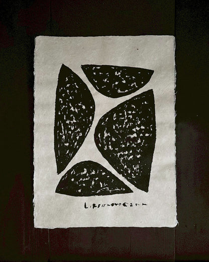 和紙絹印畫｜山々